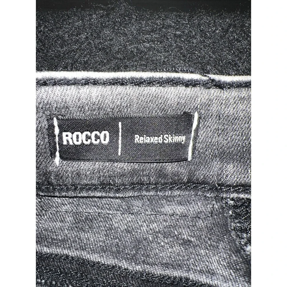 True Religion relaxed moto distressed charcoal black jeans mens 42 x 32